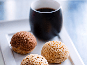 Café gourmand trio de choux