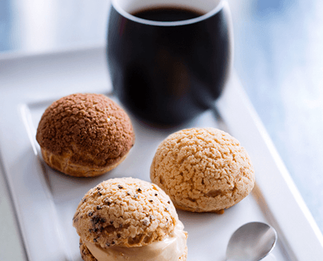 Café gourmand trio de choux